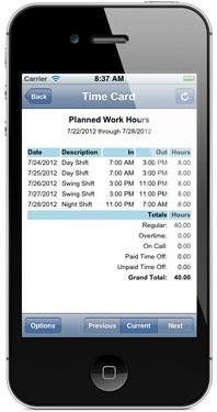 View time card data