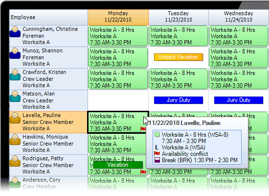 Public safety and public utilities scheduling in Daily View